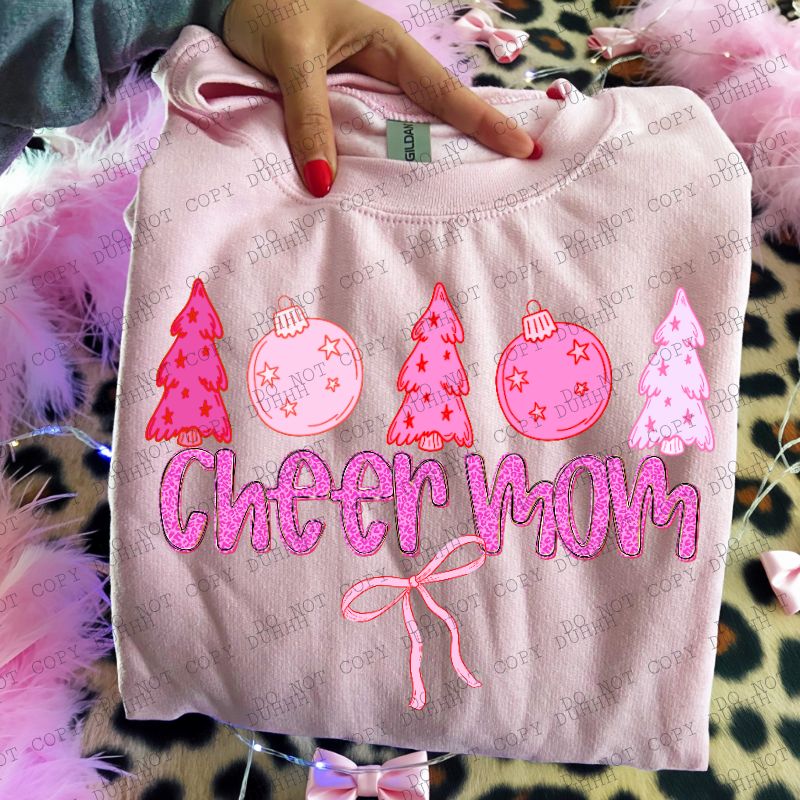 Cheer mom pink girlypop Christmas DTF Transfer