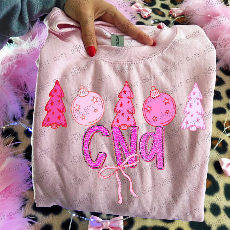 CNA pink girlypop Christmas DTF Transfer