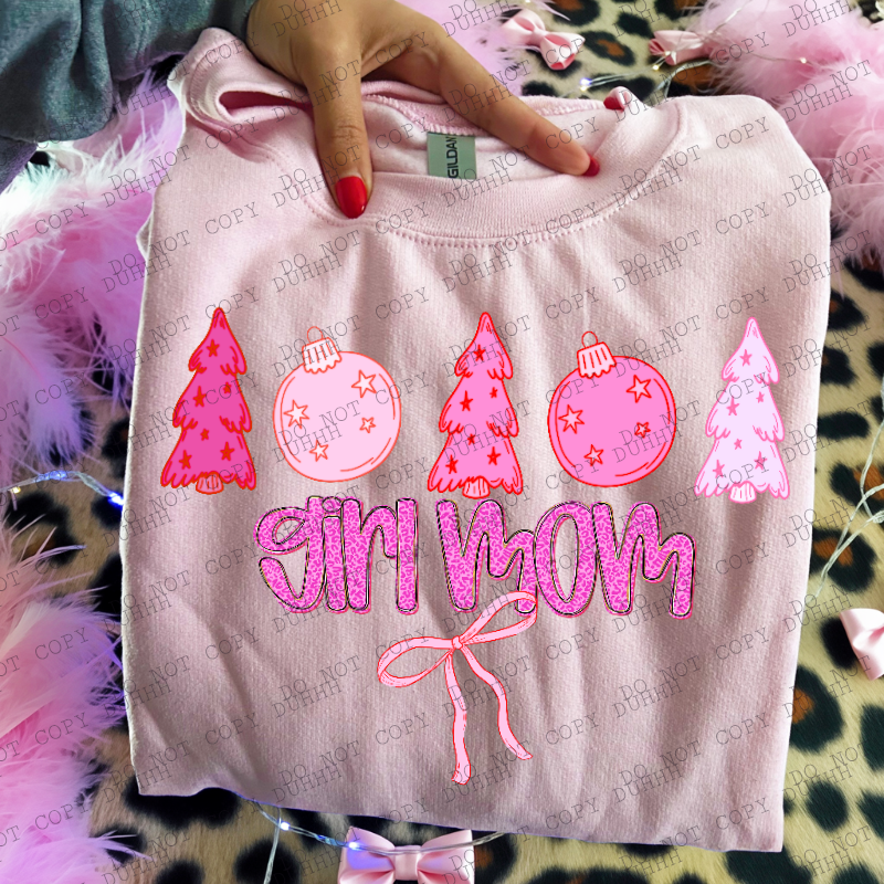 girl mom pink girlypop Christmas DTF Transfer