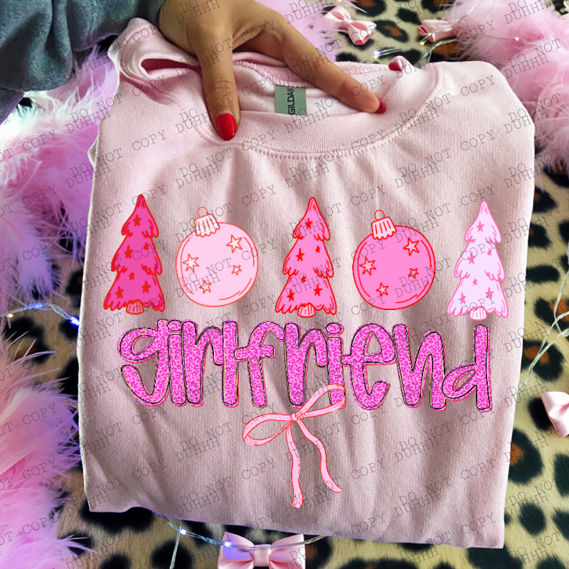 girlfriend pink girlypop Christmas DTF Transfer