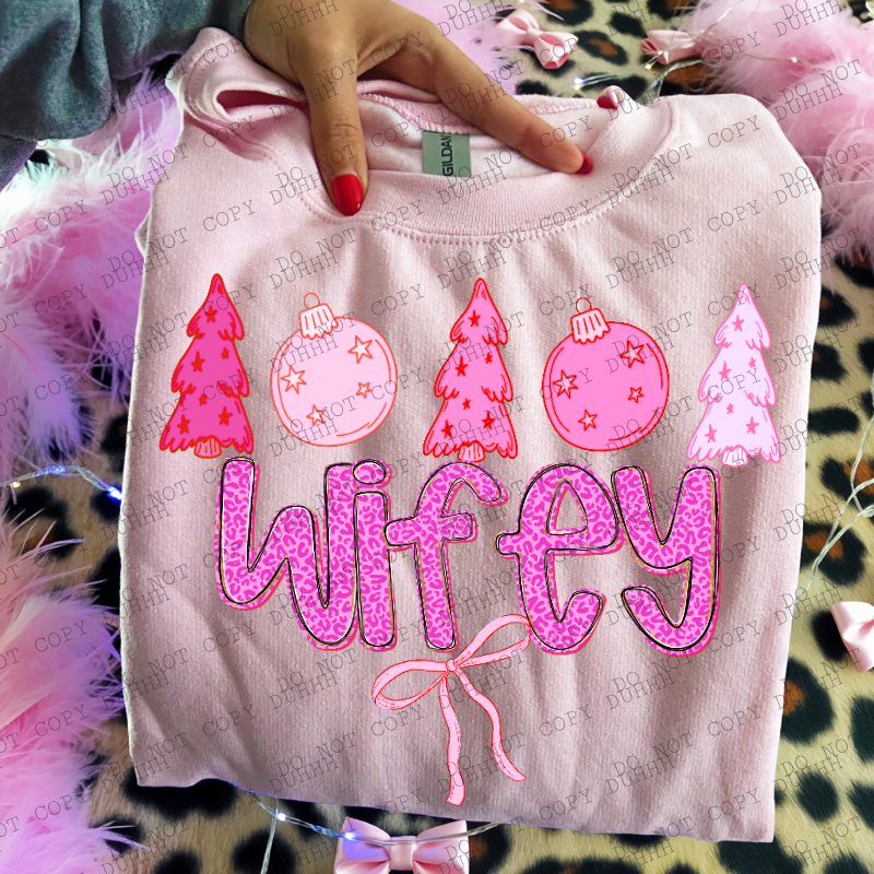 wifey pink girlypop Christmas DTF Transfer