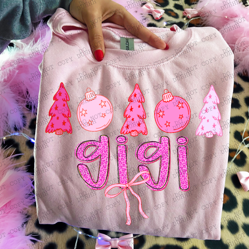 gigi pink girlypop Christmas DTF Transfer