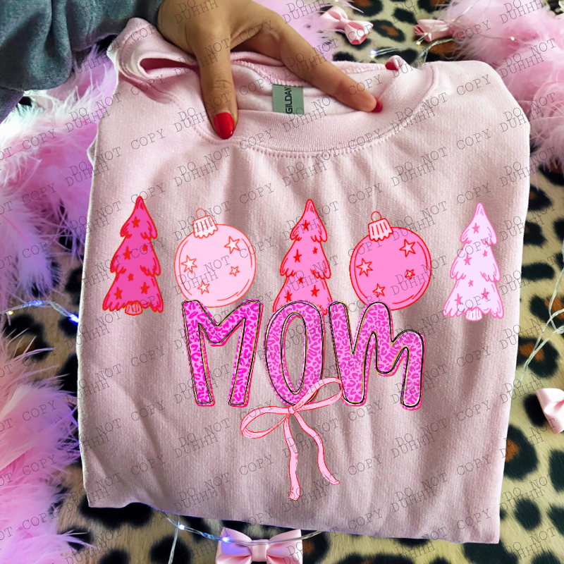 MOM pink girlypop Christmas DTF Transfer