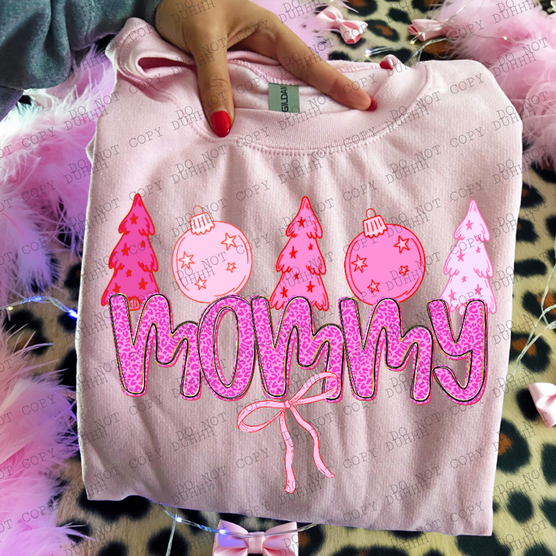 mommy pink girlypop Christmas DTF Transfer