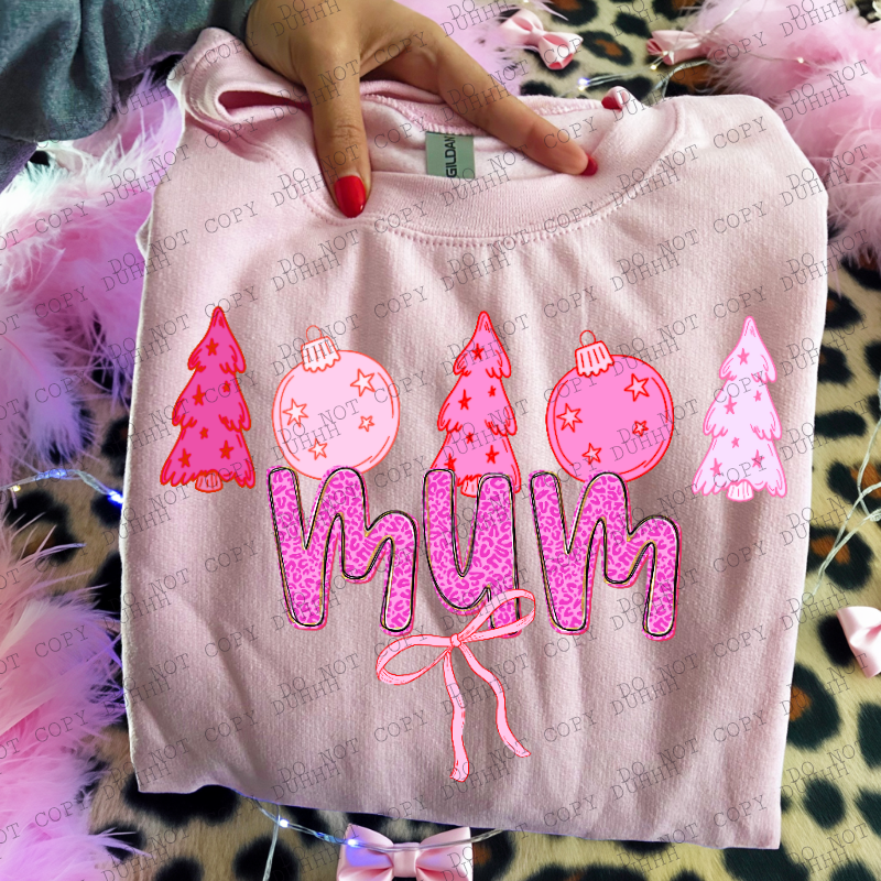 mum pink girlypop Christmas DTF Transfer
