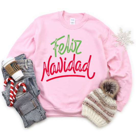 Feliz Navidad distressed - DTF TRANSFER ONLY