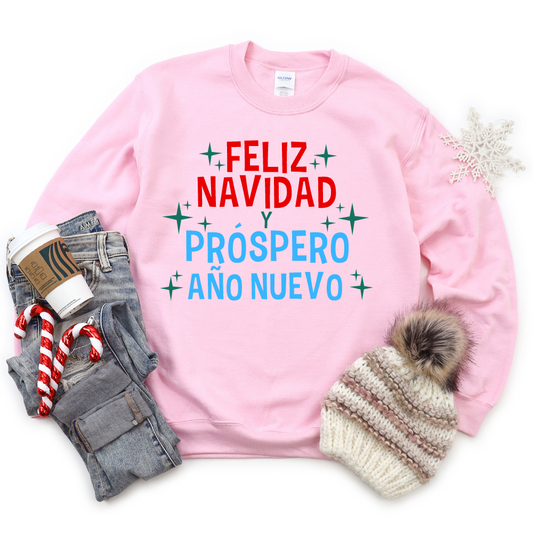 Feliz Navidad y prospero ano Nuevo - DTF TRANSFER ONLY