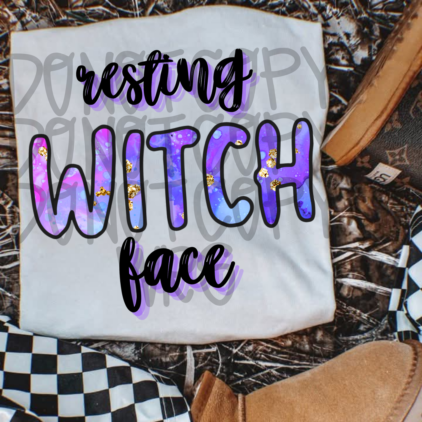 Resting witch face purple - DTF TRANSFER