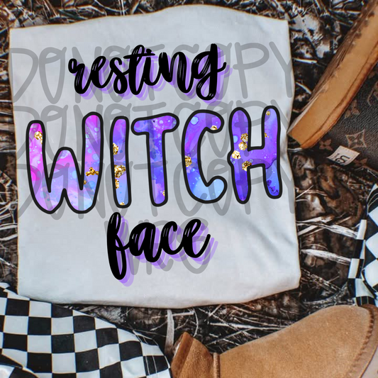 Resting witch face purple - DTF TRANSFER