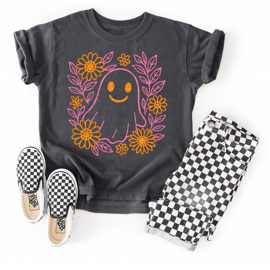 Ghost preppy floral - DTF TRANSFER (WFD)