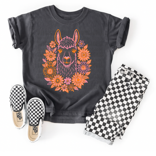 Llama preppy floral - DTF TRANSFER (WFD)