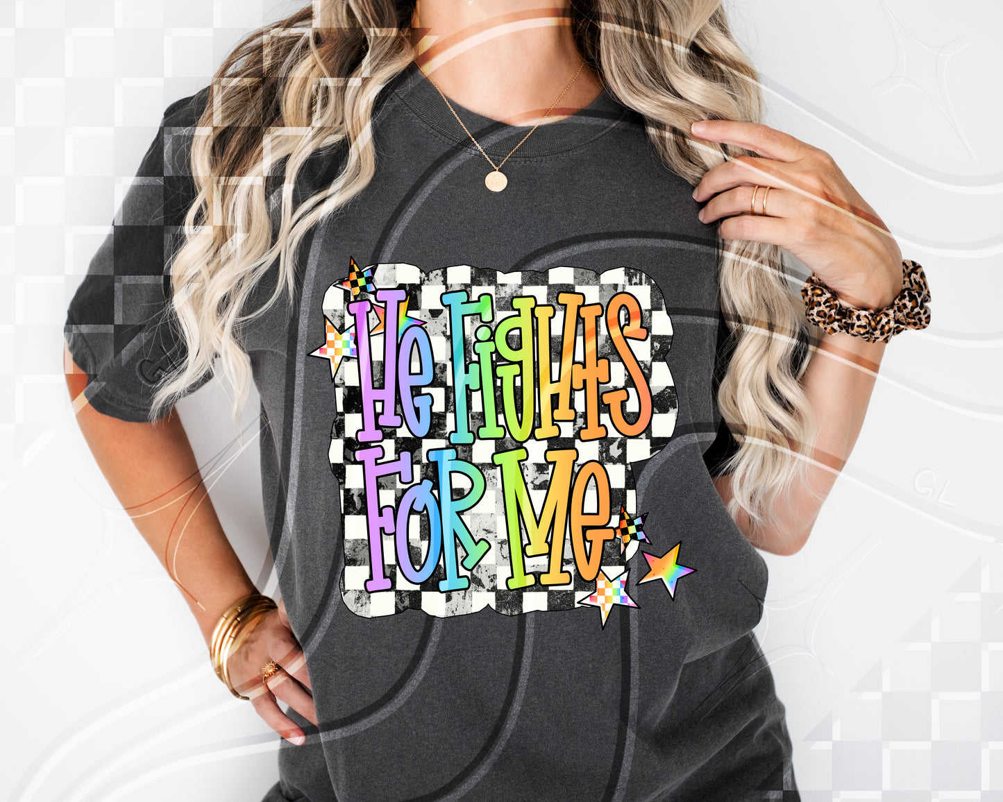 He fights for me - DTF TRANSFER (GLD)