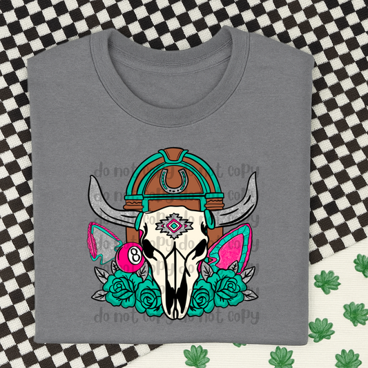 Boujee floral bull skull - DTF TRANSFER (BBDC)