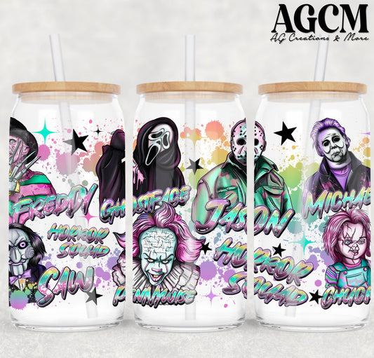 Horror squad - UV dtf wrap 16oz libbey : (AGCM)