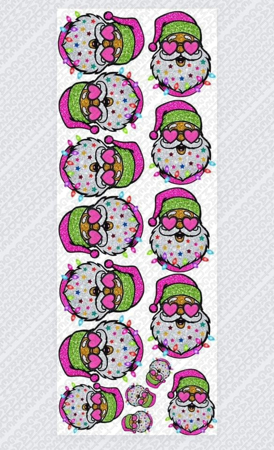 Faux sequin Sparkly Santa ; premade gang sheet