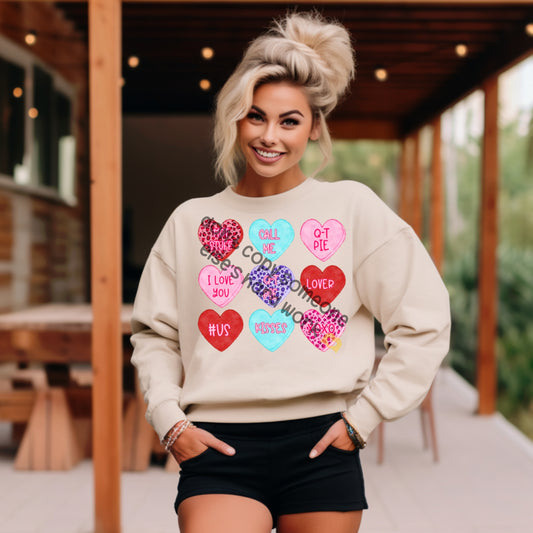 Cheetah Valentine hearts - DTF TRANSFER (CLD)