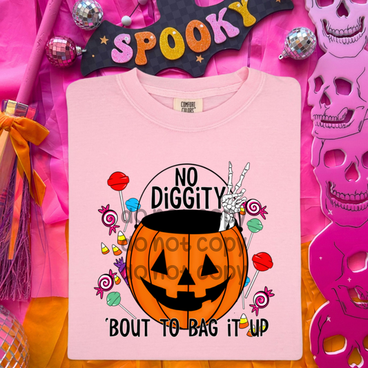 No diggity Halloween bucket - DTF TRANSFER (SDDD)