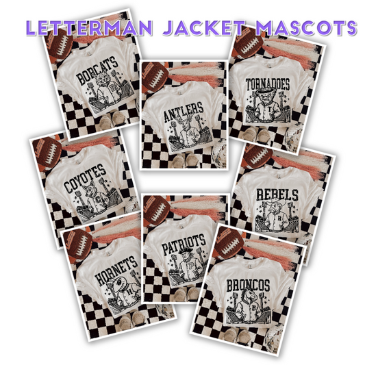 Letterman jacket mascots (DTF TRANSFER) PHDC