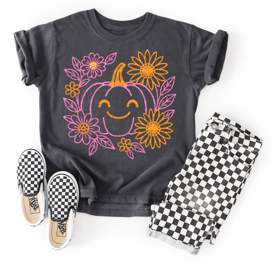 Pumpkin preppy floral - DTF TRANSFER (WFD)