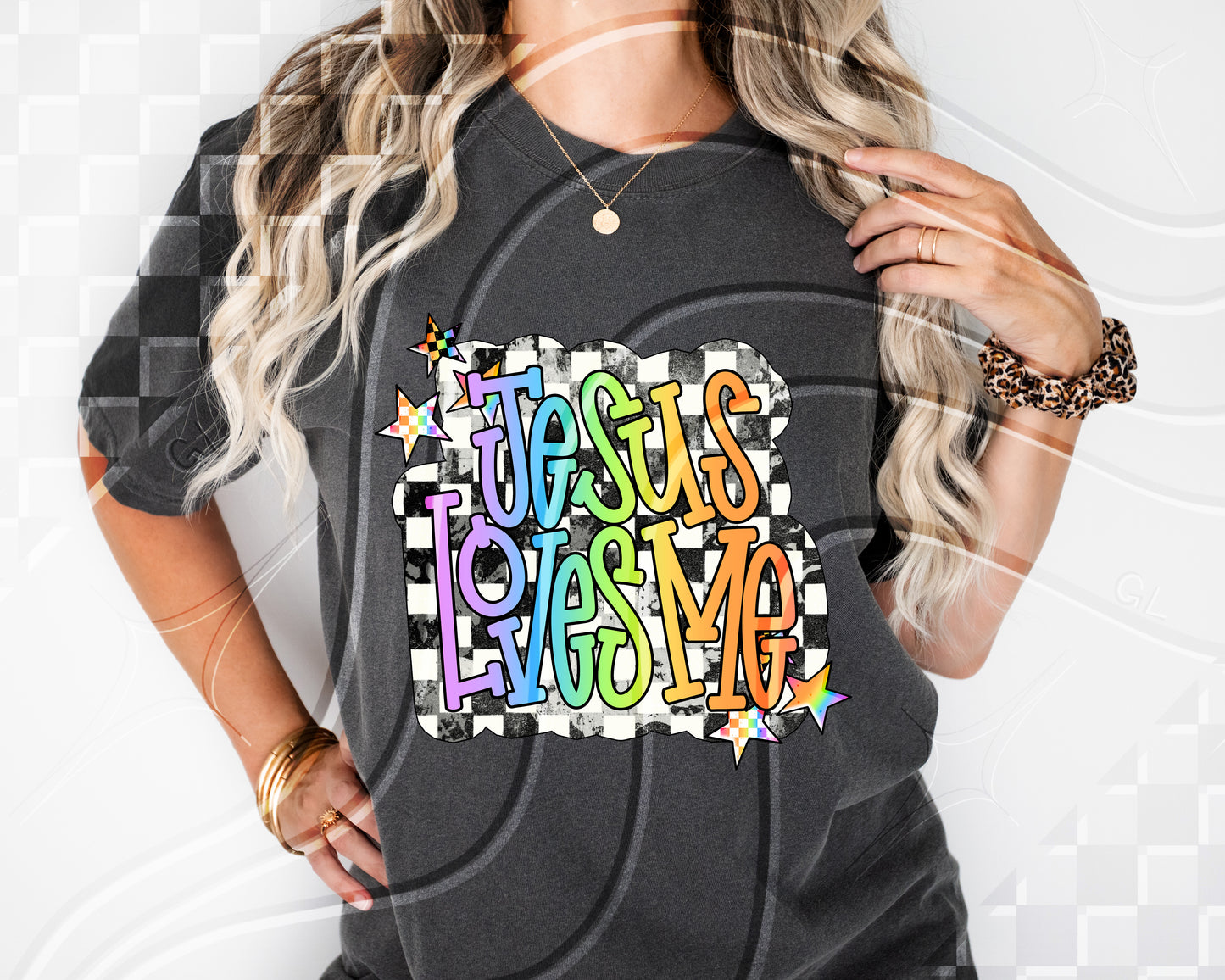 Jesus loves me - DTF TRANSFER (GLD)