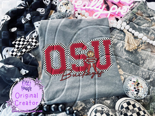 Buckeyes checkered - DTF TRANSFER (GLD925)