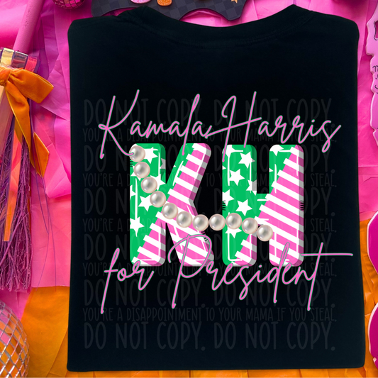 Kamala green and pink pearls