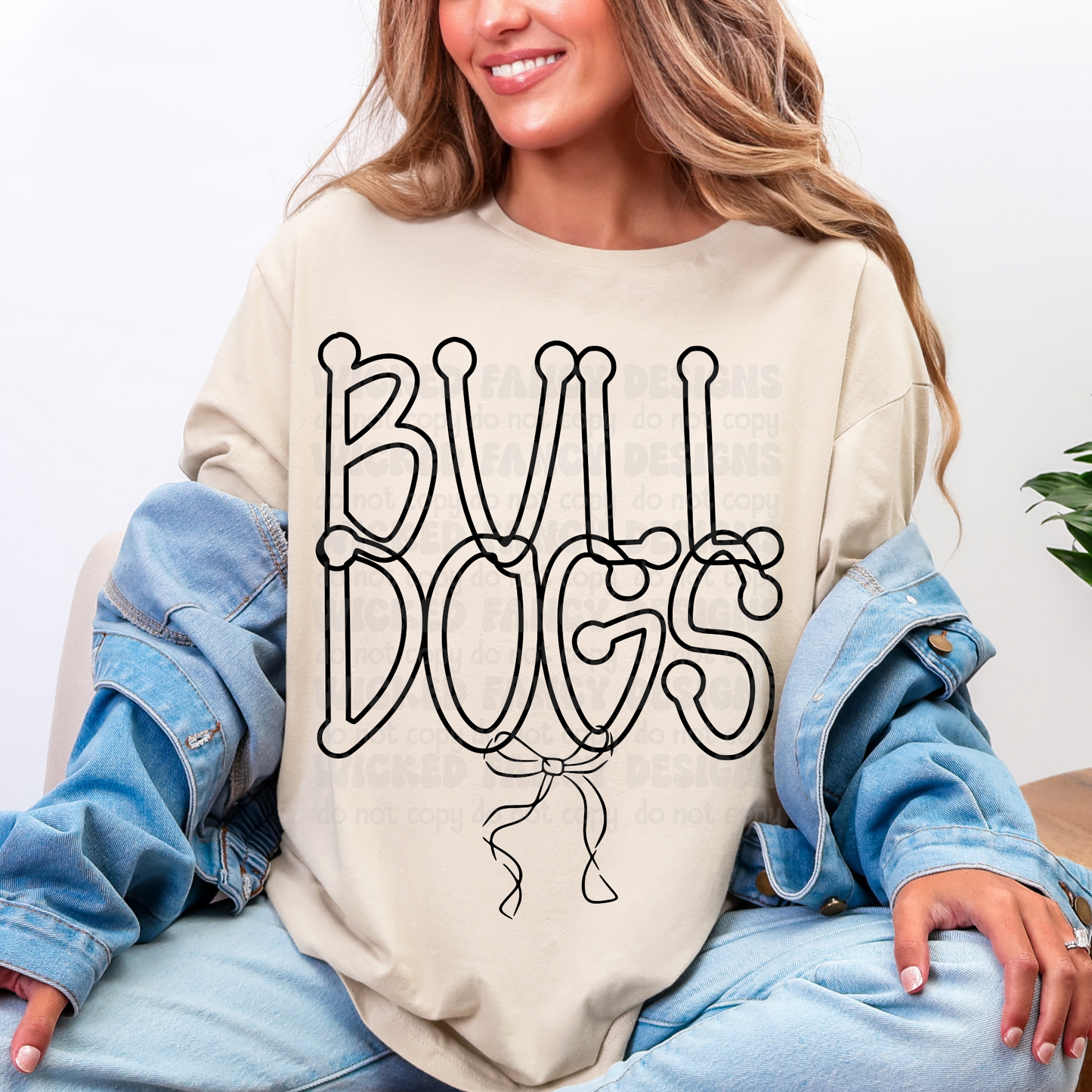 Bulldogs bow sketch - DTF TRANSFER (WFD)