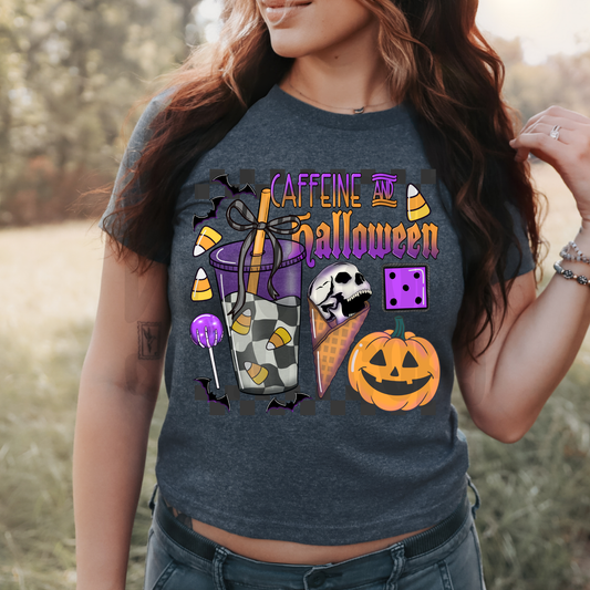 Caffeine and Halloween - DTF TRANSFER (BWDD)