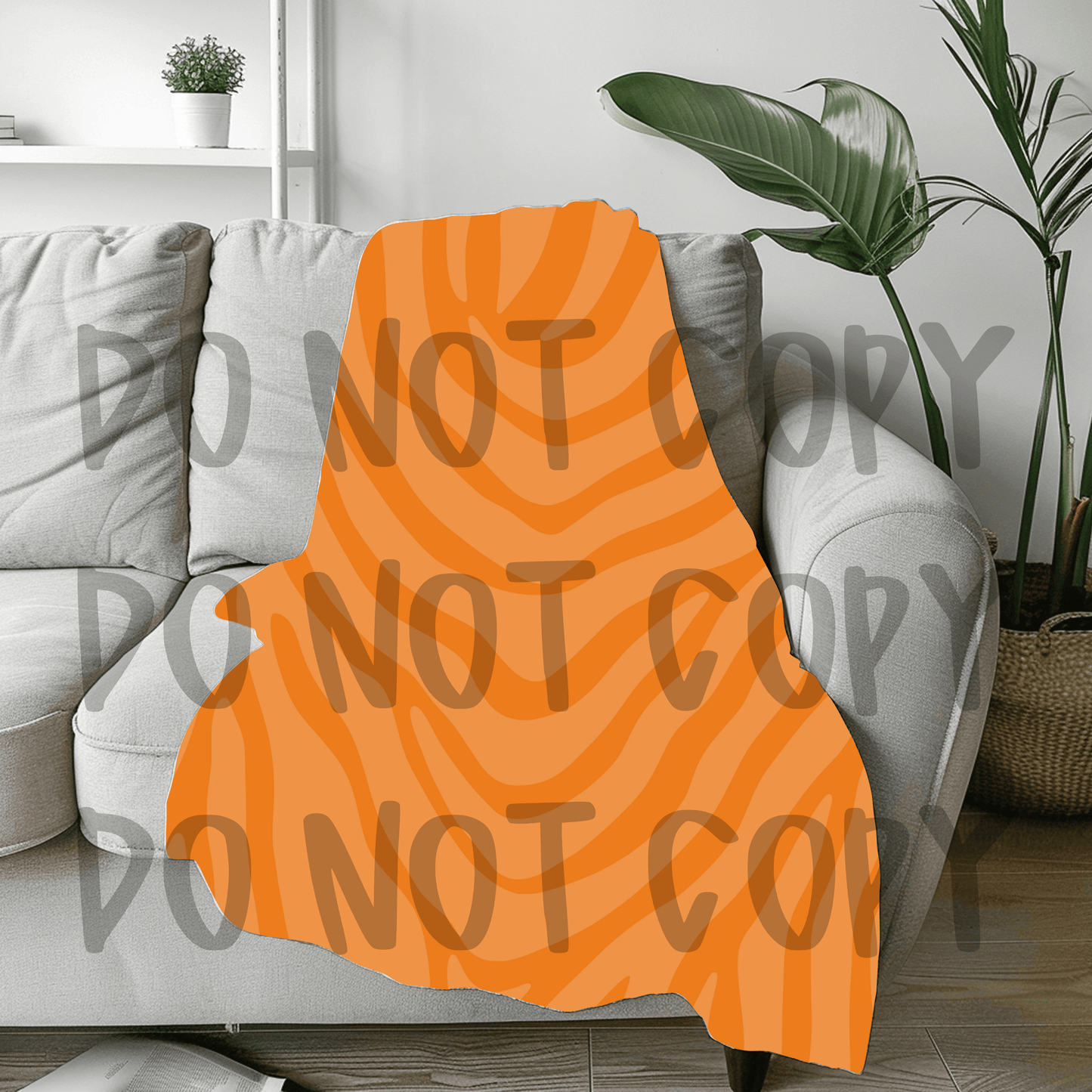 Orange zebra - soft sherpa feel blanket 50x60