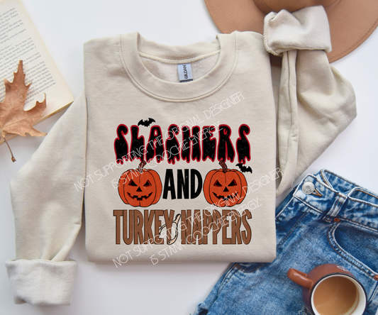Slashers and turkey nappers full color - DTF TRANSFER ONLY (MMDD) thanksgiving