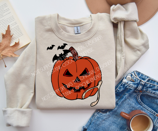 Bats pumpkin wishbone - DTF TRANSFER ONLY (MMDD) thanksgiving