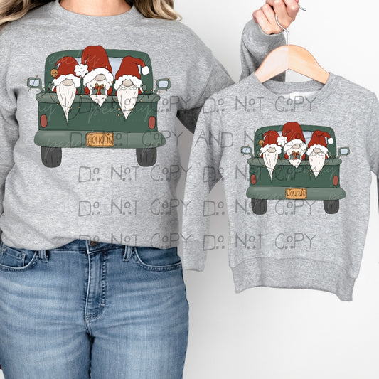 Gnomes in a truck - DTF TRANSFER ONLY