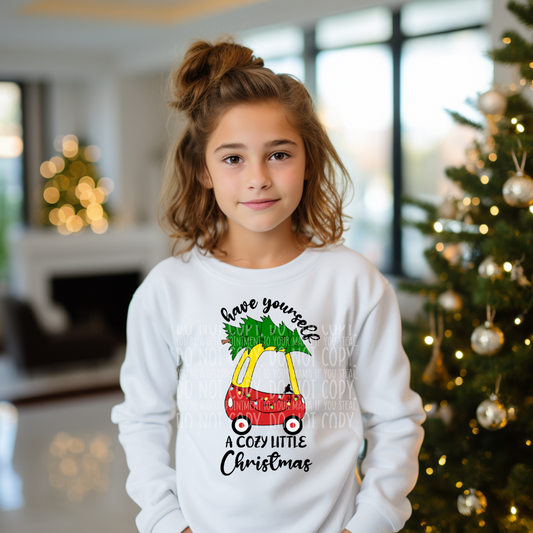 Have yourself a cozy little Christmas kids toy car - DTF TRANSFER ONLY (WRS)