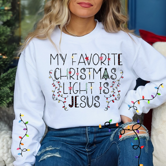 Jesus is my favorite Christmas lights BLACK - DTF TRANSFER