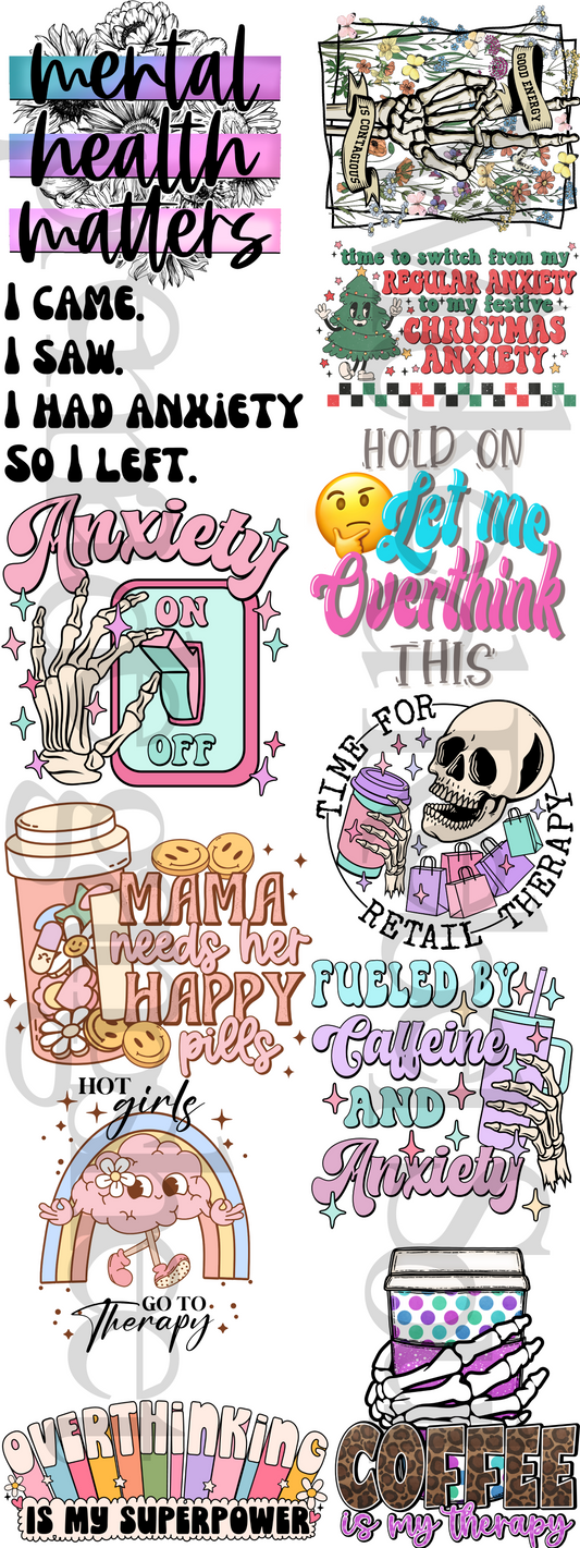 Mental health with skellies ; premade gang sheet