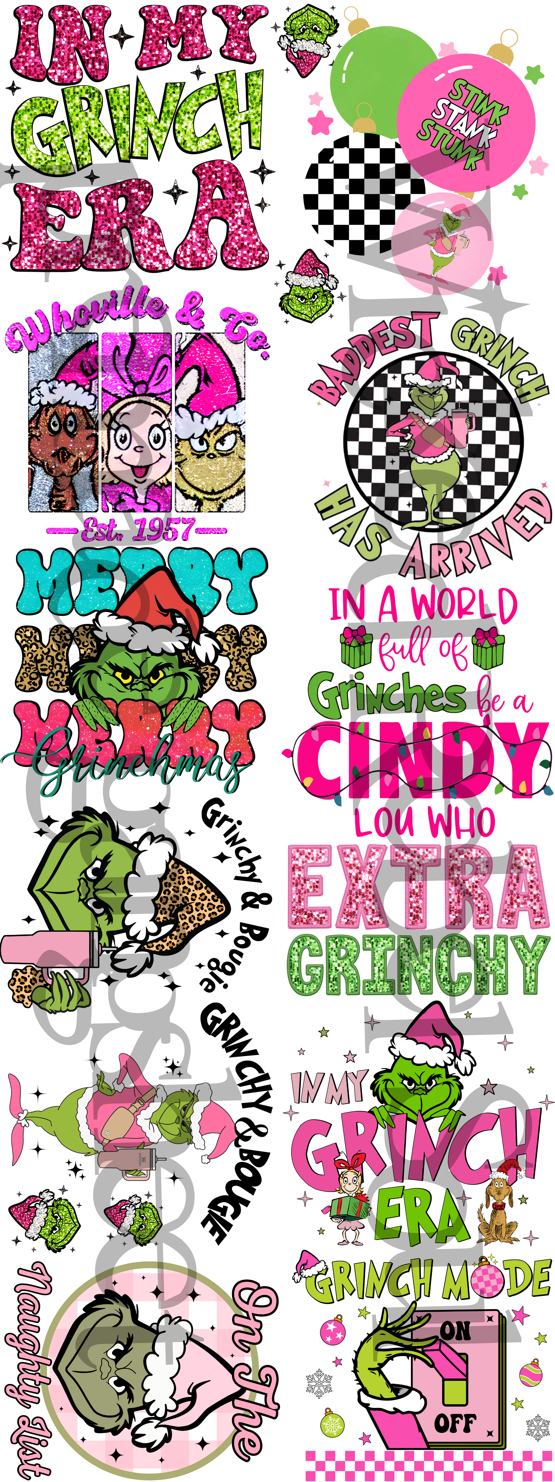 Pink Sparkly Grouch ; premade gang sheet – WickedRebelSouls
