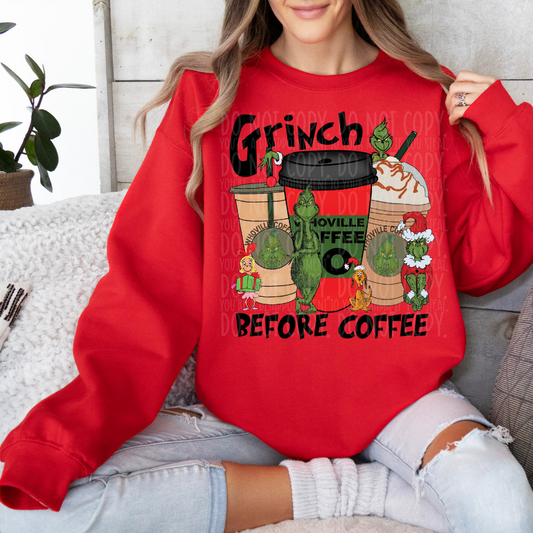 Grouch before coffee big cups - DTF TRANSFER ONLY