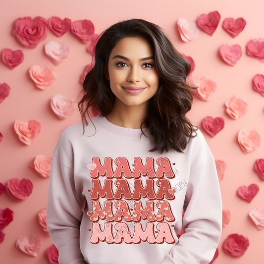 Mama stacked pink - DTF TRANSFER (SCRLW)