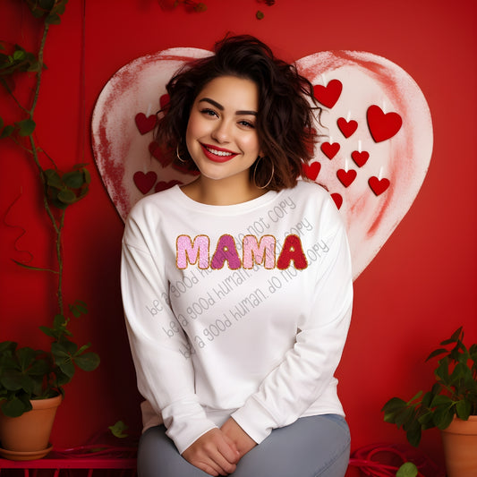 Mama faux chenille - DTF TRANSFER (SCRLW)