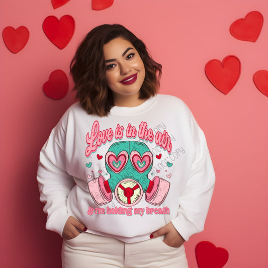 Love is in the air gas mask anti vday - DTF TRANSFER (SCRLW)