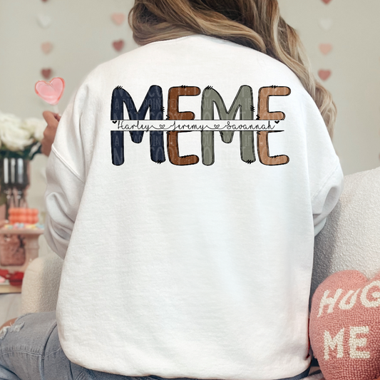MEME with grandkids names DTF TRANSFER ONLY (FDC) custom, personalized