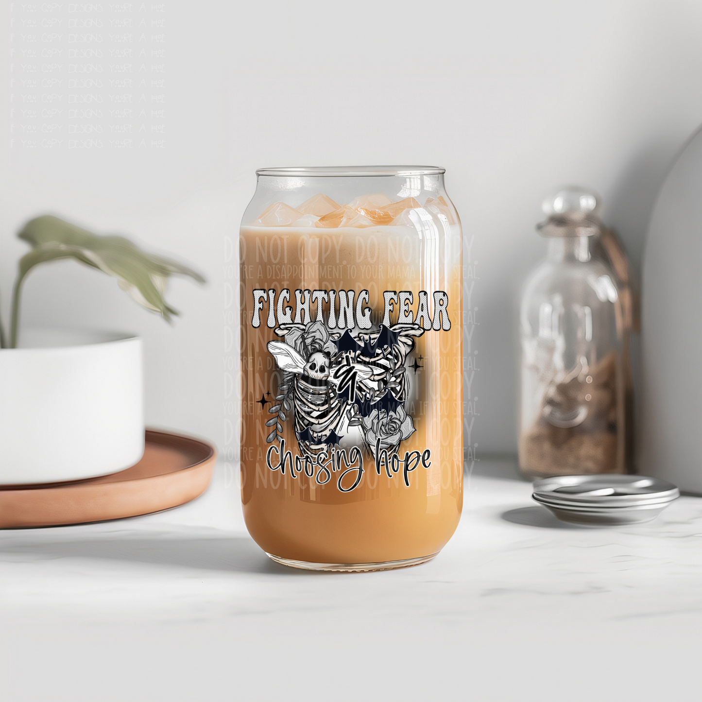 Fighting fear chasing hope - UV dtf decal (m4mc)