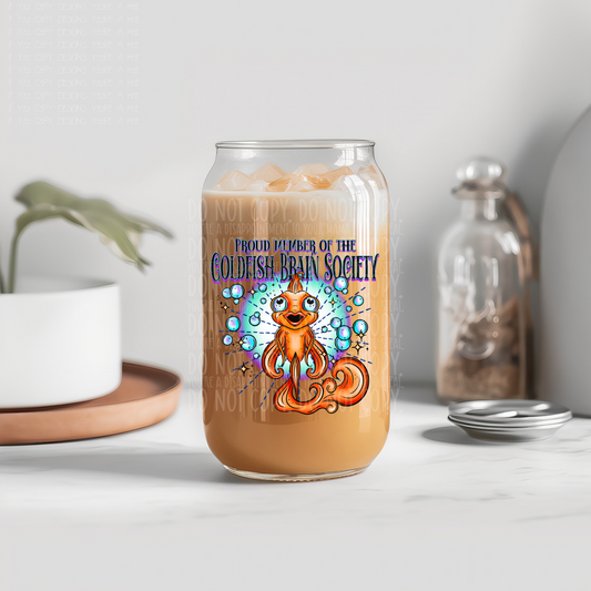 Goldfish brain society - UV dtf decal (m4mc)