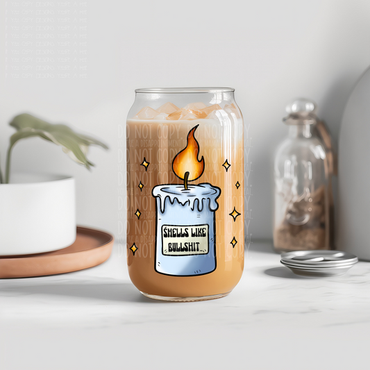 I smell bullshit candle - UV dtf decal (m4mc)