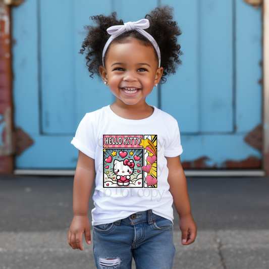 Hello Kitty holding heart - DTF TRANSFER