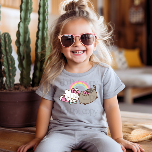 Cat with hello kitty - DTF TRANSFER