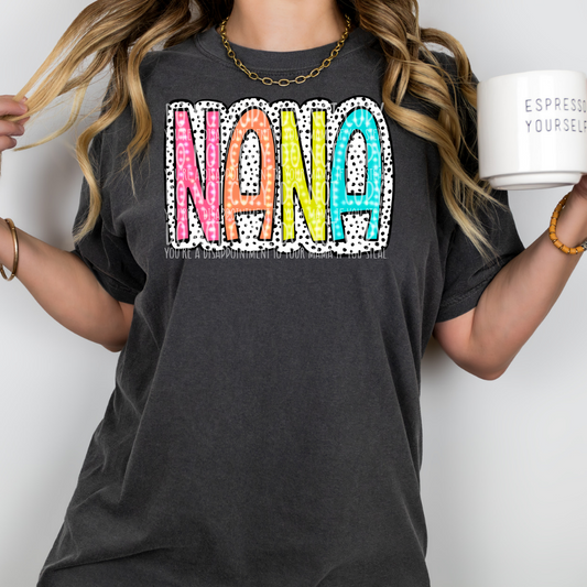 Nana dalmatian dots colorful - DTF TRANSFER