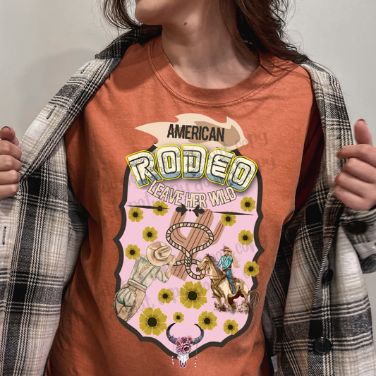 American Rodeo leave her wild - DTF TRANSFER ONLY (WRS)