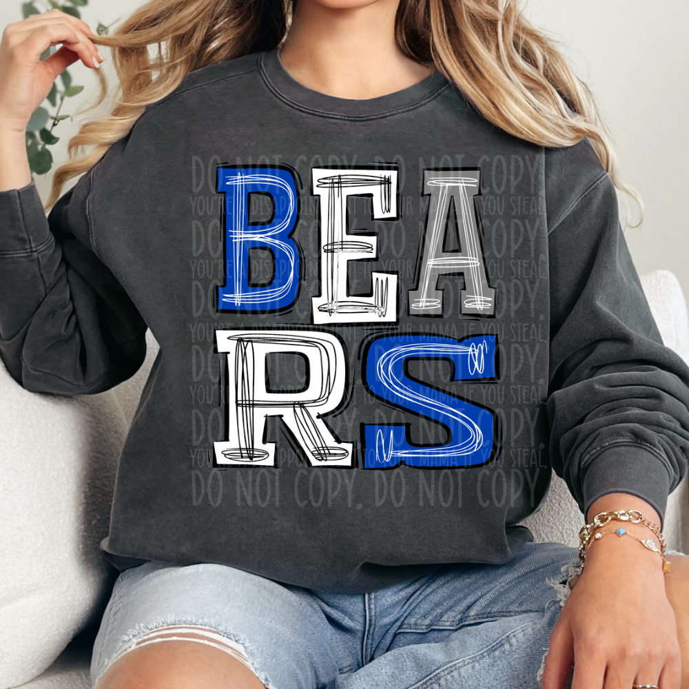 Bears blue white gray - DTF TRANSFER