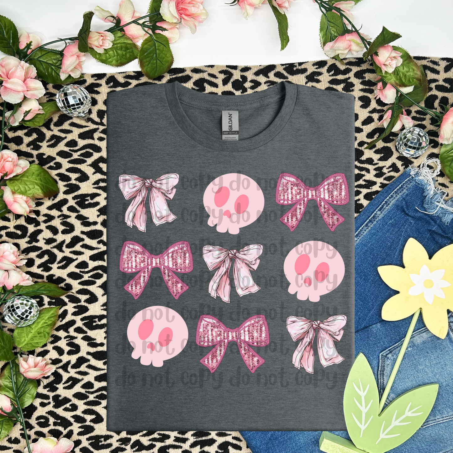 Skellie skulls Pink coquette - DTF TRANSFER (WFD F25)